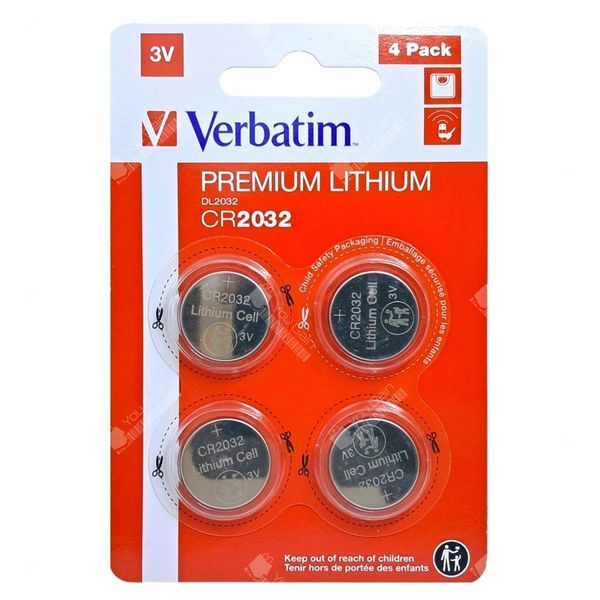 Батарейка CR2032 Verbatim Premium Lithium (4 штуки) (📌 02227 |0428 Б2Я18) фото