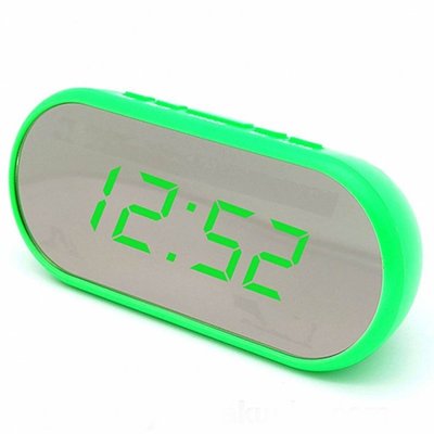 Годинник VST-712Y-4, зелений корпус, індикація зеленого кольору, живлення від USB 0853-HLF |6 фото