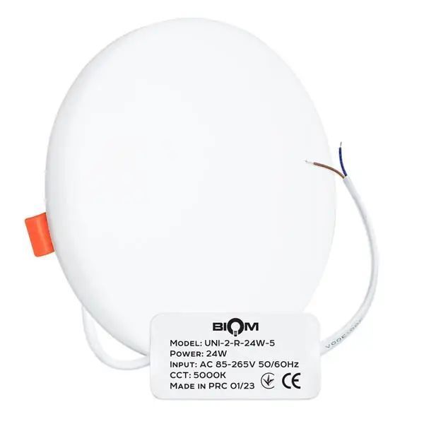 Светильник светодиодный Biom UNI-2-R24W-5 24Вт круглый 5000К (📌 01818s |22816 Б1Я61) фото