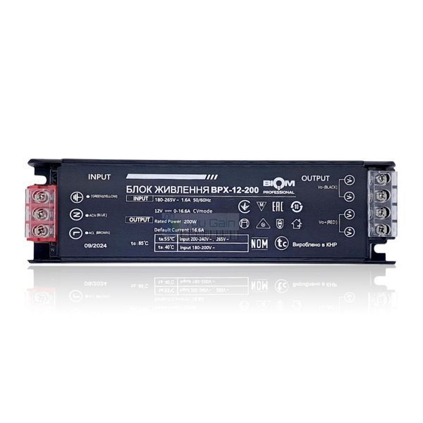Блок живлення BIOM Professional DC12 200W BPX-12-200 16,6А (📌 01966s |ТЯ37 24491 /MX) фото
