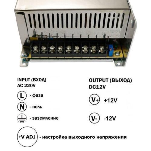 Импульсный блок питания 12В 42А (500Вт) BIOM "DC12" Series с активным охлаждением TR-500 (📌 01629s| 711 Б1Я02) фото