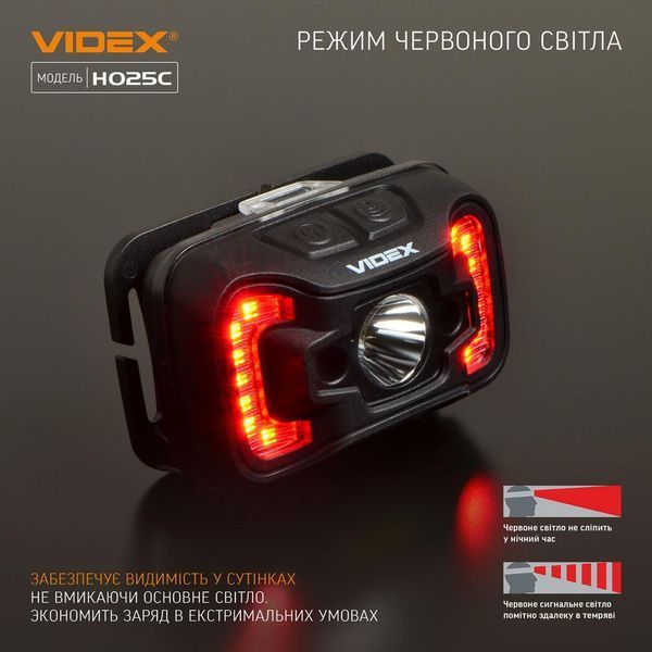Налобный светодиодный фонарик VIDEX VLF-H025C 310Lm 5000K (📌 02242s |) фото