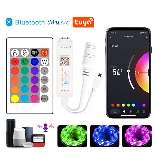 Контроллер PROLUM RGB; c пультом 24 кнопки IR; Mini; BLUETOOTH; TUYA; 6A; Series: HomeLink (📌 01973s | 404020 Б2Я98) фото