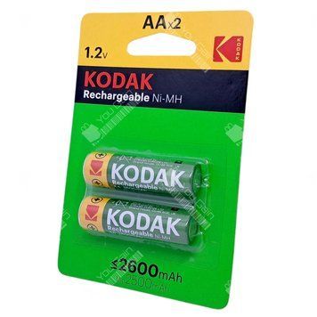 Акумулятори NiMH KODAK AA (HR6) 2600 мАг (пакування 2 штуки).
