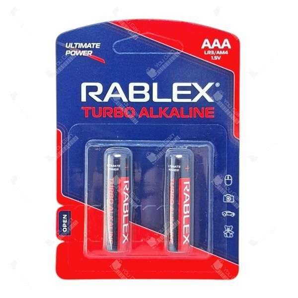 Батарейки RABLEX Turbo Alkaline AAA LR6 (упаковка 2 штуки) (📌 02051s | 0135 Б2Я67) фото