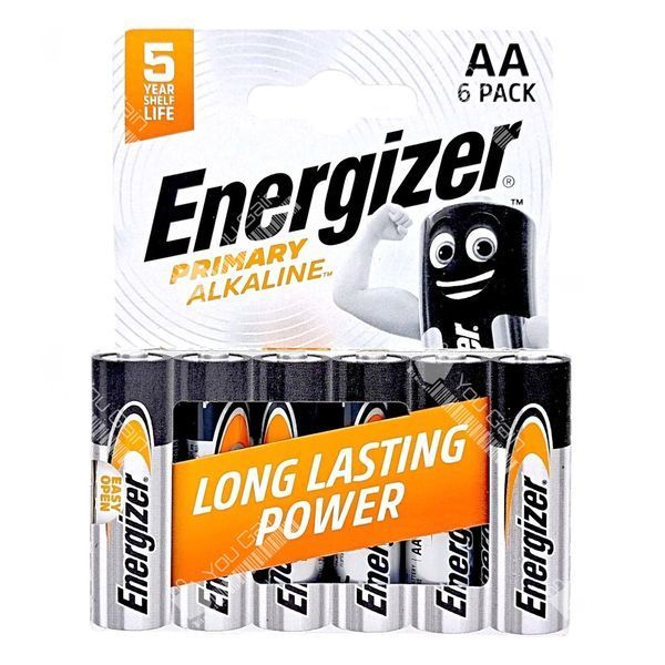 Батарейки Energizer Alkaline PRIMARY AA (LR6) (упаковка 6 штук) (📌 02292s | Б2Я18) фото