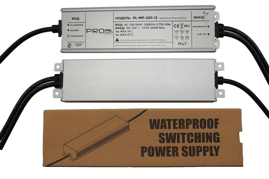 Блок живлення PROLUM&trade; 12V, 200W, 16.7А, Series "WPS" герметичний (📌 01782s |223013 ТЯ34 /MX) фото