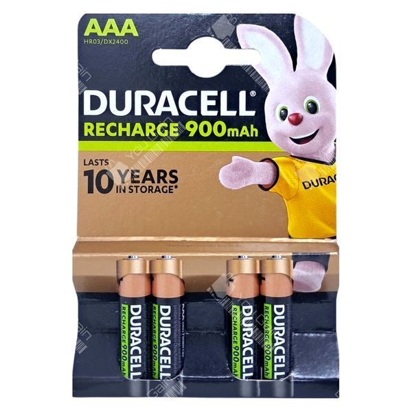 Аккумуляторы NiMH Duracell AAA (HR03) 900 мАч (упаковка 4 штуки)