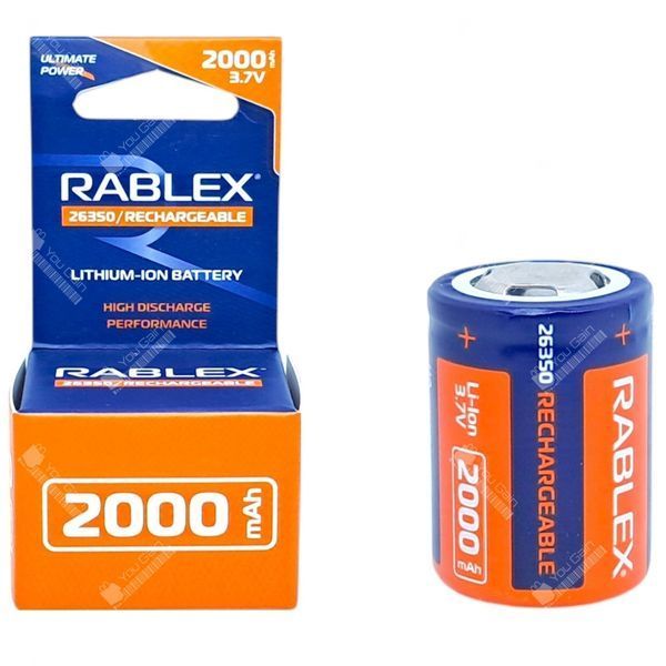 Аккумулятор 26350 Li-Ion 2000 мАч RABLEX (📌 02130s |) фото