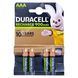 Аккумуляторы NiMH Duracell AAA (HR03) 900 мАч (упаковка 4 штуки)