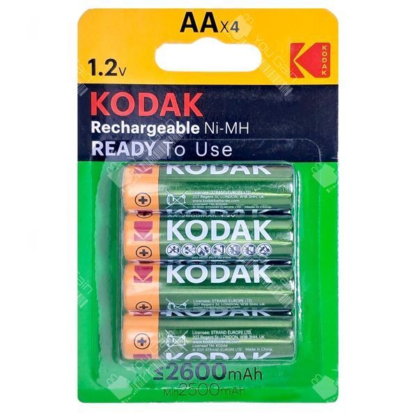 Акумулятори NiMH KODAK AA (HR6) 2600 мАг (пакування 4 штуки)