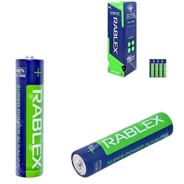 Батарейка щелочная Rablex Super Power Alkaline LR03 AAA (tower pack). 1 шт (📌 02129s |) фото