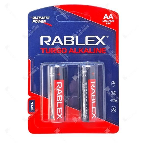 Батарейки RABLEX Turbo Alkaline AA LR6 (упаковка 2 штуки) (📌 02048s | 0135 Б2Я67) фото