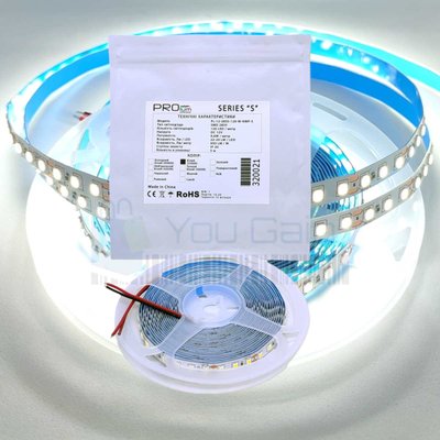 Світлодіодна LED стрічка PROLUM™ 12V SMD2835 EPISTAR 120 шт/м IP20 Series "S", Білий (5500-6000К) 1 метр 1614 H C |320021 фото