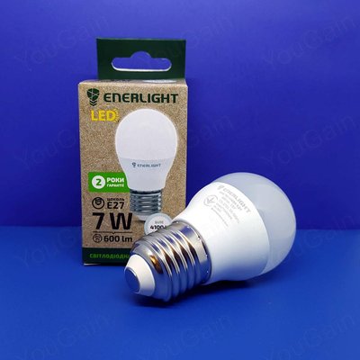Лампа світлодіодна ENERLIGHT G45 7Вт 4100K E27 1223 H. фото