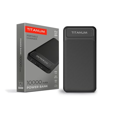 Зовнішній акумулятор TITANUM 912 Black ємкістю 10000 мАг 1503 H C U фото