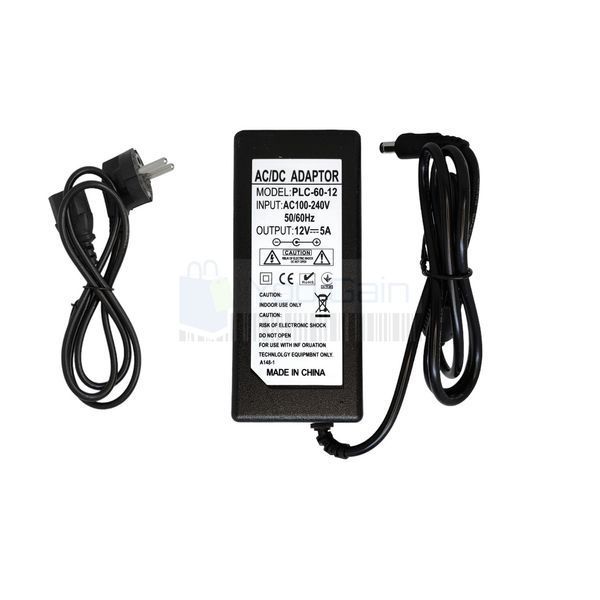 Импульсный блок питания 12В 5А (60Вт) BIOM "PLC" Series в пластиковом корпусе с сетевым кабелем (📌 01632s | 187 Шк) фото