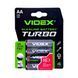 Батарейки щелочные для мощных устройств Videx Alkaline LR6/AA Turbo блистер 4 штуки 01958s | 1230 Б2П28 фото 3