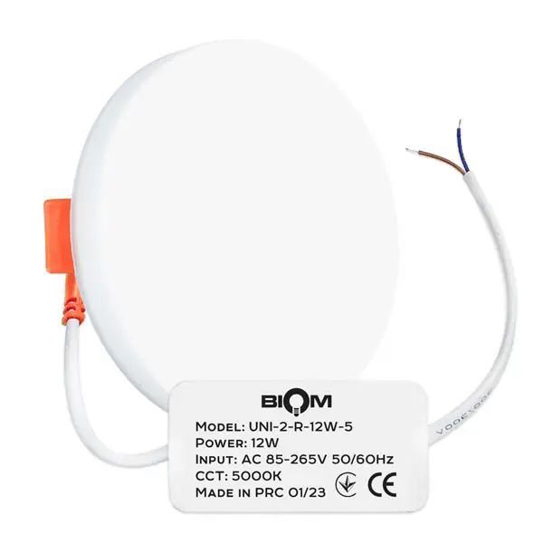Светильник светодиодный Biom UNI-2-R12W-5 12Вт круглый 5000К (📌 01816s | 22814 Б1Я61) фото
