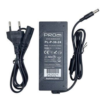 Блок живлення PROLUM&trade; 24V, 36W, 1.5А, Series "P" (📌 02314s |252021 Б1Я02) фото