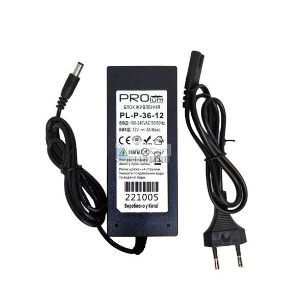 Блок живлення PROLUM&trade; 12V, 36W, 3.0А, Series "P" (📌 01637s | 221005 Б1Я02) фото