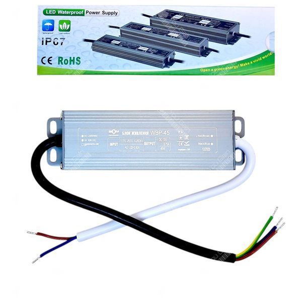 Импульсный блок питания BIOM Professional DC12 45W WBP-45-12 3,7А герметичный (📌 02320s |19652 ТЯ37) фото