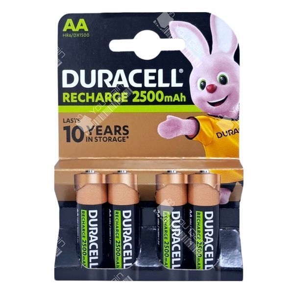 Акумулятори NiMH Duracell AA (HR6) 2500 мАг (пакування 4 штуки)