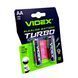 Батарейки щелочные для мощных устройств Videx Alkaline LR6/AA Turbo блистер 2 штуки 01956s | 0929 Б2Я79 фото 2