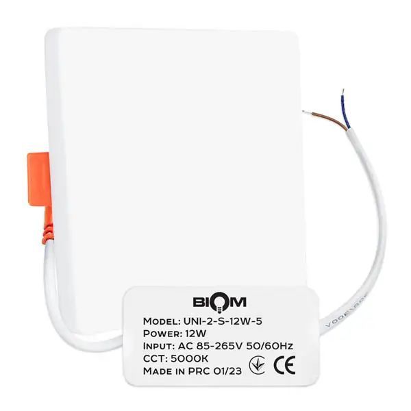 Светильник светодиодный Biom UNI-2-S12W-5 12Вт квадратный 5000К (📌 01820s | 22818 Б2Я61) фото