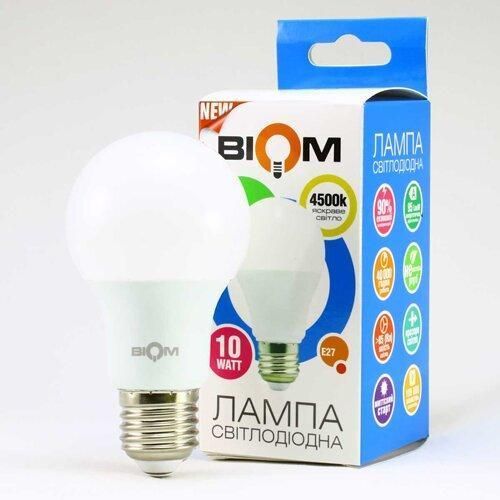 Светодиодная лампа Biom BT-510 A60 10W E27 4500К матовая