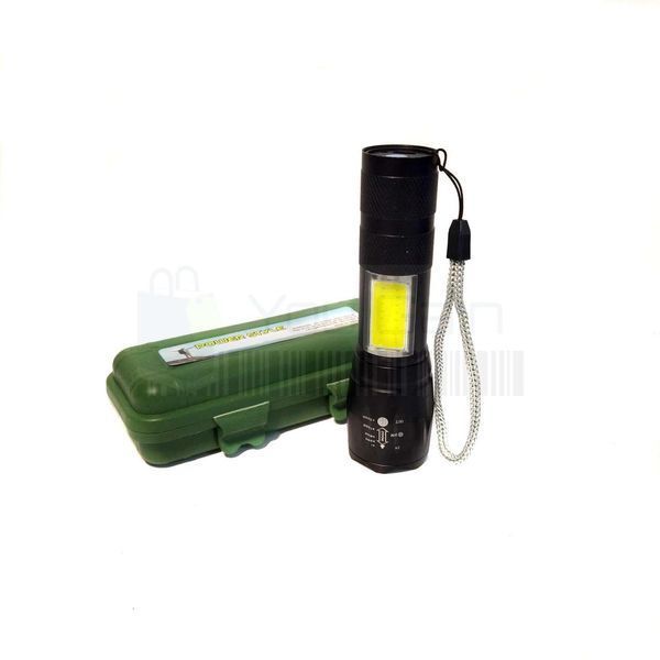 Фонарь тактический Bailong BL-1831-T6+COB, ЗУ micro USB, встроенный аккумулятор, zoom, ремешок, кейс (📌 01478s |Б1Я44) фото