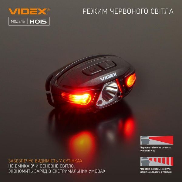 Налобный светодиодный фонарик VIDEX VLF-H015 330Lm 5000K (📌 02243s |) фото