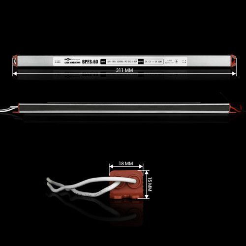 Імпульсний блок живлення BIOM Professional DC12 60W BPFS-60-12 5А stick герметичний (📌 00-00019658-BIOM[2606]) фото
