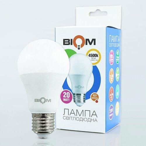 Світлодіодна лампа Biom BT-520 A80 20W E27 4500К матова