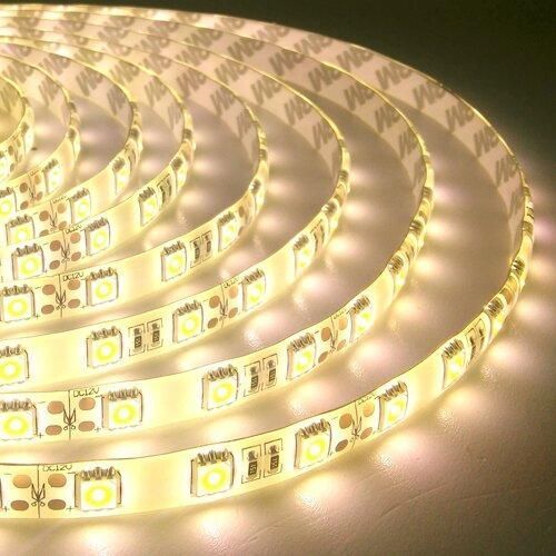 Светодиодная лента BIOM OEM 12В SMD5050 60 шт/м 900 Лм/м тёплый белый, IP65 герметичная, 5 метров (📌 00-00014492-BIOM[2105]) фото