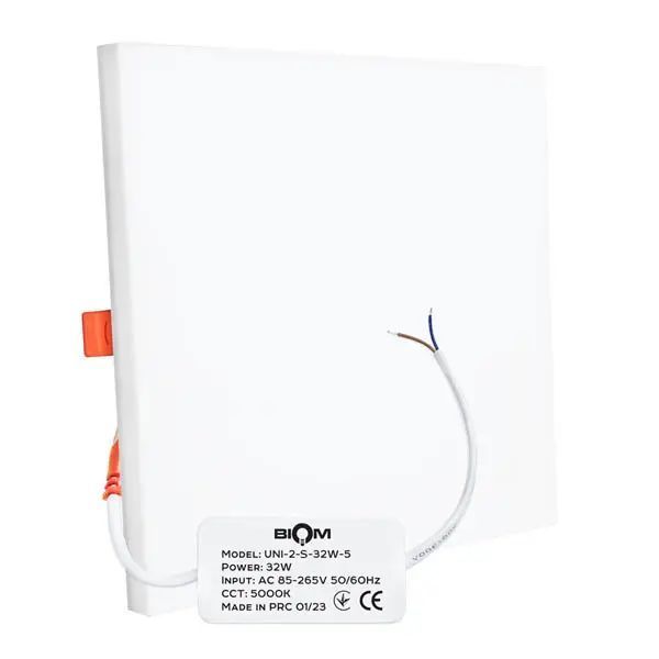 Светильник светодиодный Biom UNI-2-S32W-5 32Вт квадратный 5000К (📌 01823s | 22821 КорЯ86) фото