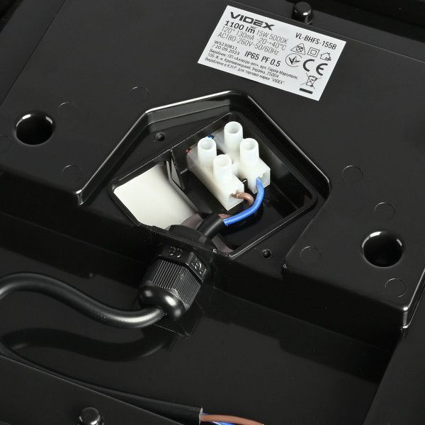 LED світильник ART IP65 квадратний VIDEX 15W 5000K Black