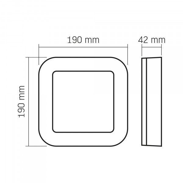 LED світильник ART IP65 квадратний VIDEX 15W 5000K Black