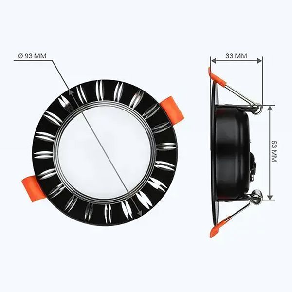 Светильник светодиодный Biom DFR-6B 6Вт черный круглый 5000К (📌 01908s|DFR-6B 19672 Б2Я94) фото